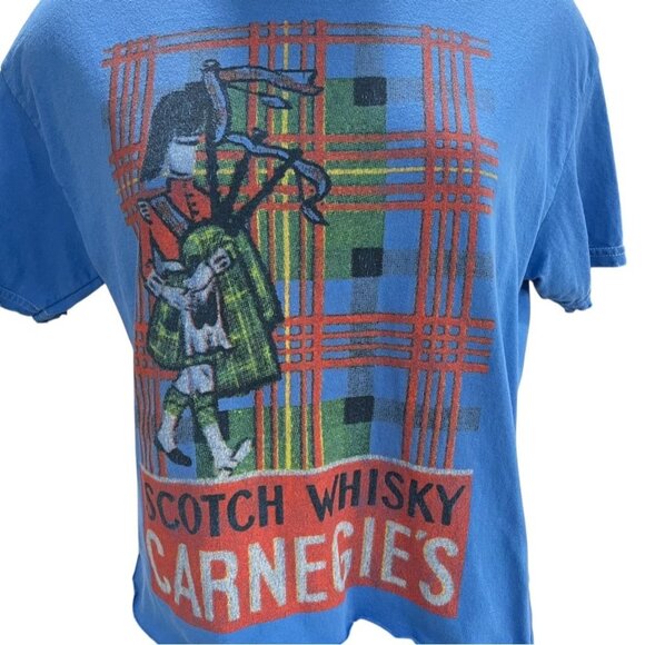 Vintage Pierce Archive Blue Graphic T Med Distressed Scottish Whisky Print Retro - Picture 7 of 8